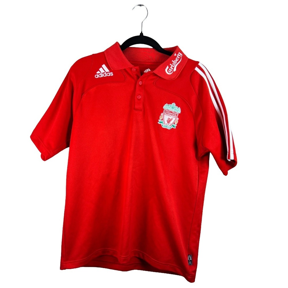 2000s Vintage Adidas Liverpool FC Polo Shirt Men's XL Red Blokecore